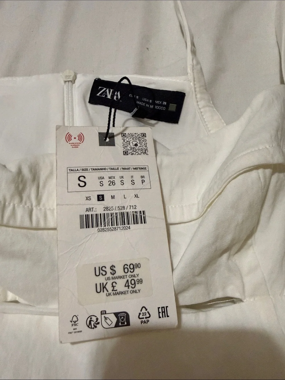 Zara Cream Mini Dress with Front Cutout - Picture 7 of 9